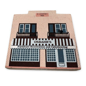 The Cat’s Meow Osbahr's Upholstery Series IX Wooden Shelf Sitter Figurine 1991